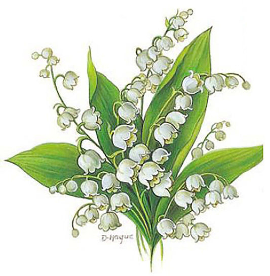 Flower of the Month May Lily Valley Overglaze Waterslide Ceramic Decals