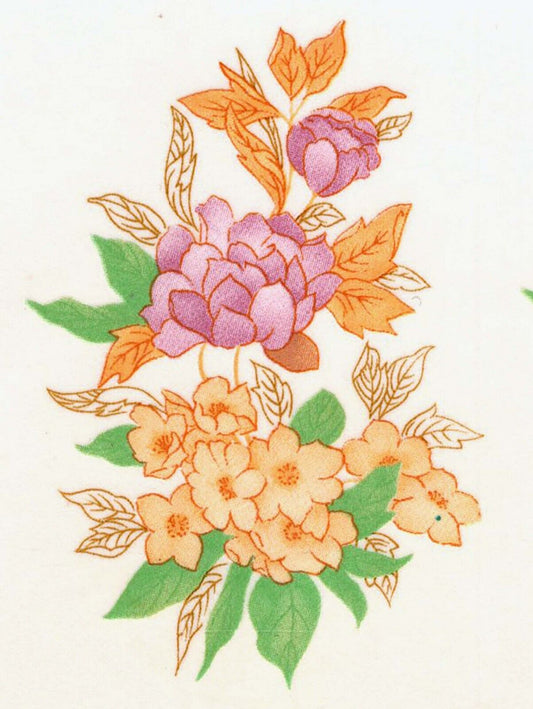 Flower Bouquet Gold Accents Overglaze Waterslide Ceramic Decals