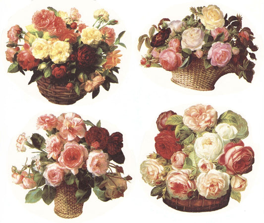 Rose Baskets Flowers Overglaze Waterslide Ceramic Decals