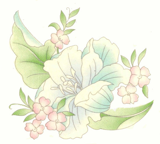 4 Pastel Blue Pink Green Flower 3.5 X 2.25" Overglaze Waterslide Ceramic Decals