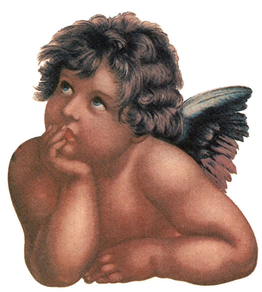 Thinking Cherub Angel Overglaze Waterslide Ceramic Decals