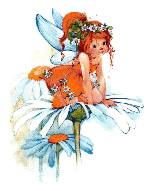 Fairy Tangerine Daisy Overglaze Waterslide Ceramic Decals