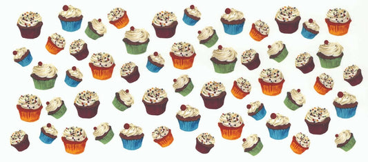 Frosted Cupcake Mug Cup Wrap 7.5 X 3.25 Inch Overglaze Waterslide Ceramic Decal