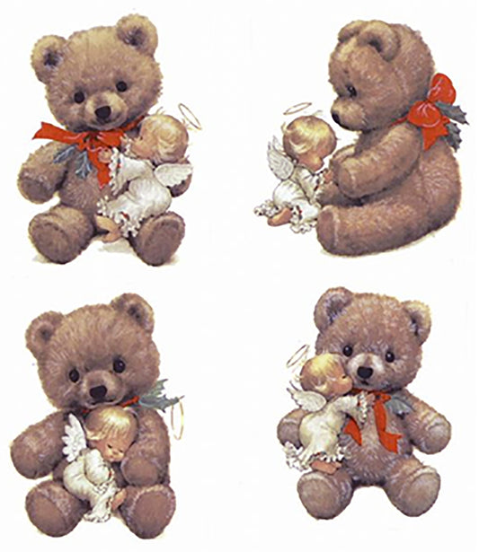 Christmas Angel Teddy Bear Select-A-Size Ceramic Waterslide Decals