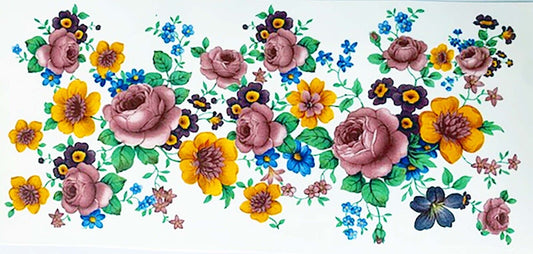 Rochingham Rose Wraparound 7.5 X 3.5" Overglaze Waterslide Ceramic Decal