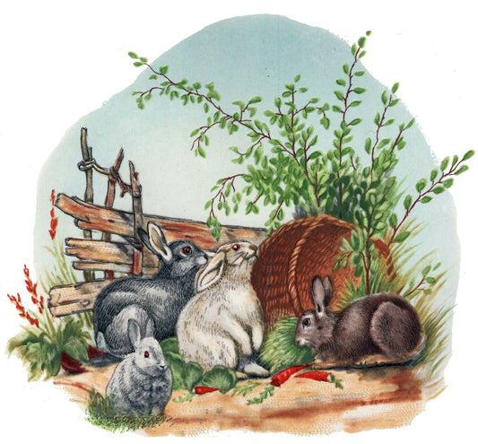 Rabbit Garden Overglaze Waterslide Ceramic Decals