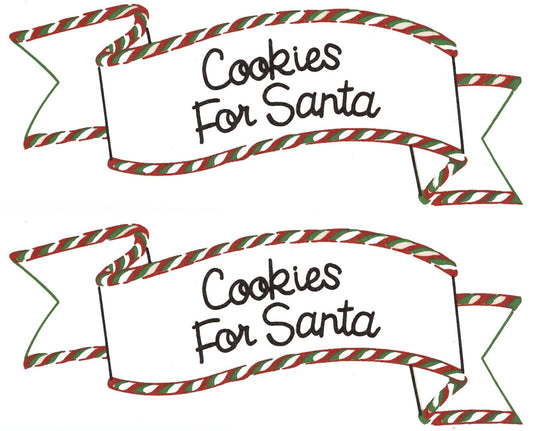 Christmas Cookies For Santa 3 pcs 4-3/4" X 1-3/4" Waterslide Ceramic Decals
