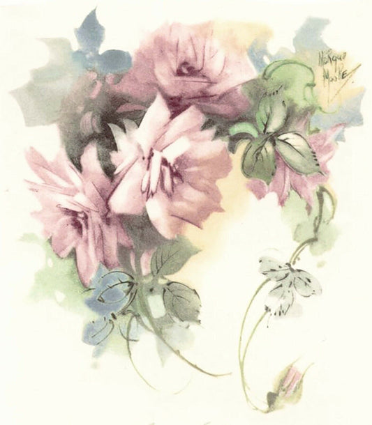 Pink Rose Flower  Bouquet Select-A-Size Waterslide Ceramic Decals