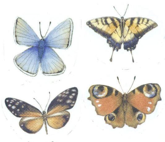 Butterfly Butterflies Blue Yellow Overglaze Waterslide Ceramic Decals