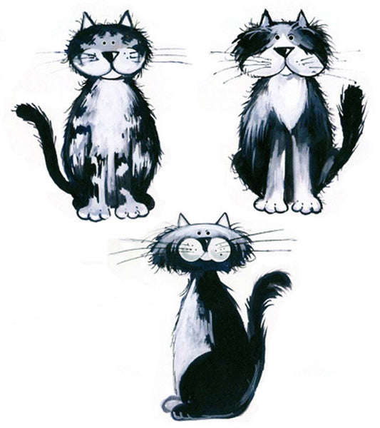 Alley Cat Black Sketch Overglaze Waterslide Ceramic Decals