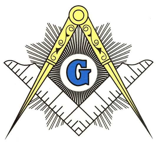 Masonic Emblem Blue Yellow Select-A-Size Waterslide Ceramic Decals