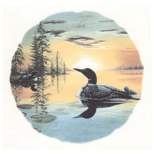 Loons at Sunset Overglaze Waterslide Ceramic Decals