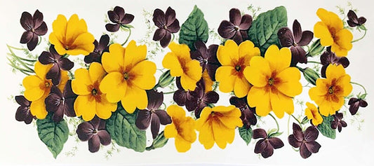 Primrose Flower Wraparound 7.5" X 3.5" Overglaze Waterslide Ceramic Decal