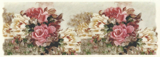 Pink White Flower Wrap Wraparound 8.5 X 3" Overglaze Waterslide Ceramic Decal