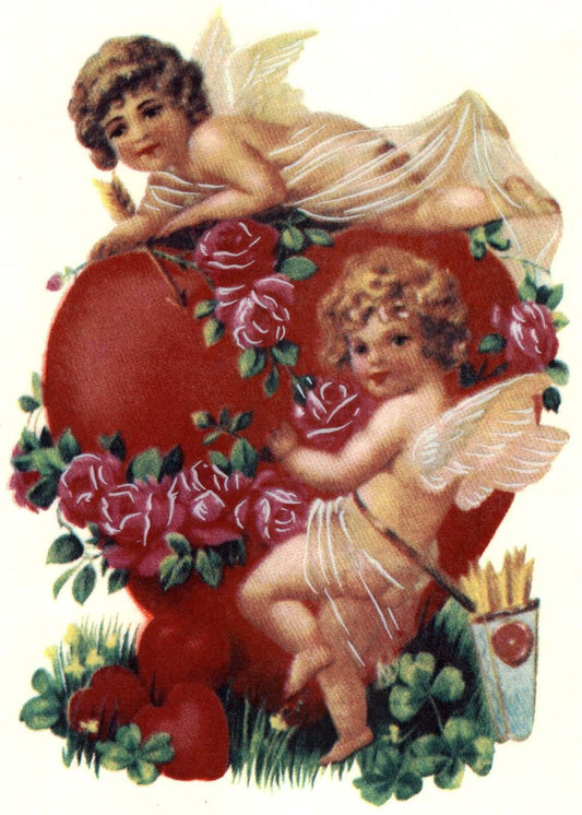 Valentine Victorian Cherub Heart Overglaze Waterslide Ceramic Decals