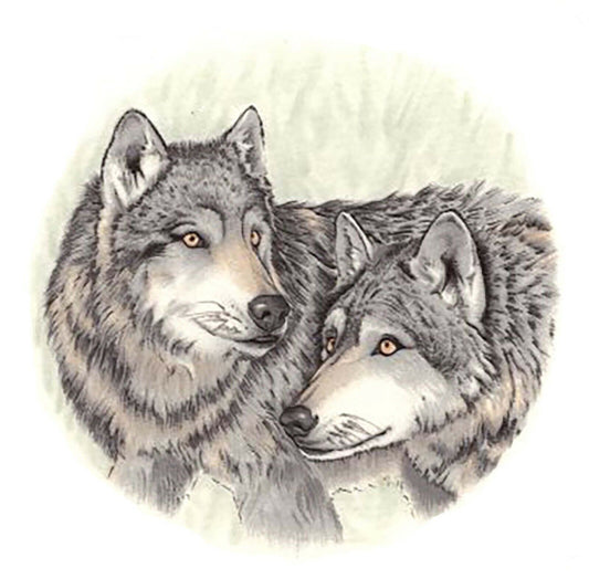 Gray Wolves Wolf Animal 3 pcs 2-3/4"  Overglaze Waterslide Ceramic Decals