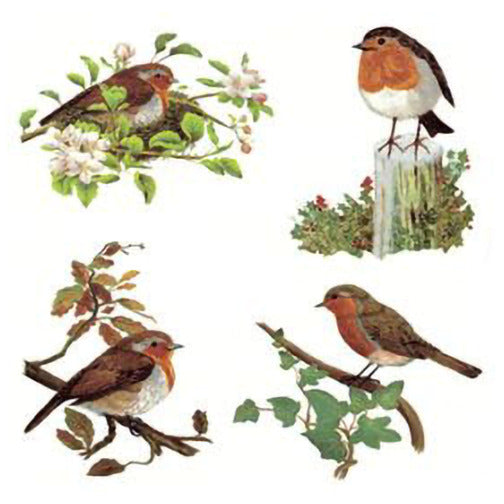 Robin Red Breast Branch Overglaze Waterslide Ceramic Decals
