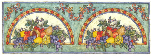 Retro Fruit Grape Pear Wrap 8.5 x 3 Inch Overglaze Waterslide Ceramic Decal