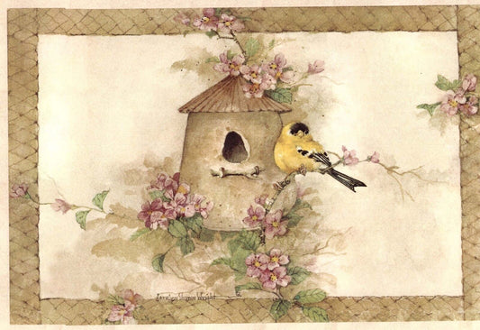 Goldfinch Rustic Birdhouse Bird 10.75 X 7" Overglaze Waterslide Ceramic Decal