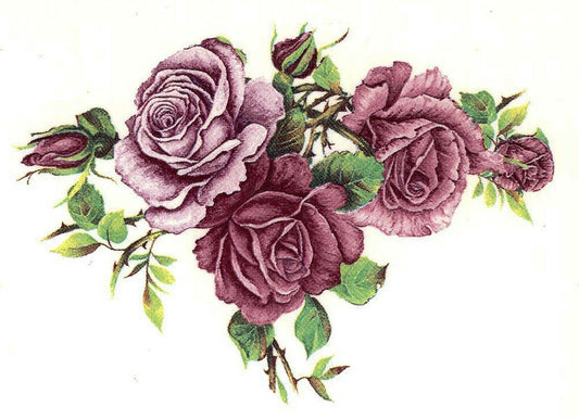 Pink Rose Swag Flowers Overglaze Waterslide Ceramic Decals