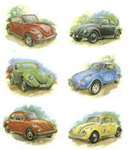 VW Beetle Bug Automobiles Overglaze Waterslide Ceramic Decals