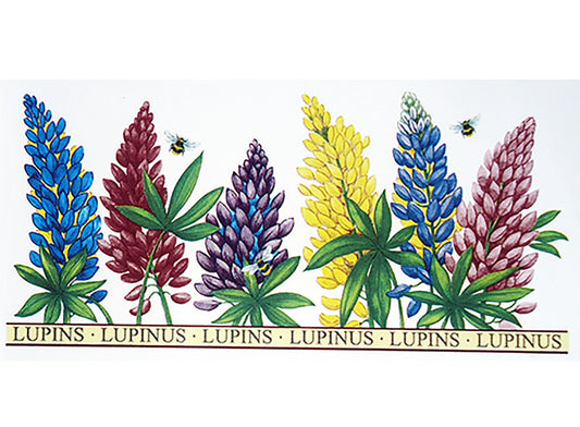 Lupin Flower Wrap Wraparound  1 pc  7-1/2" X 3-1/2"  Waterslide Ceramic Decal