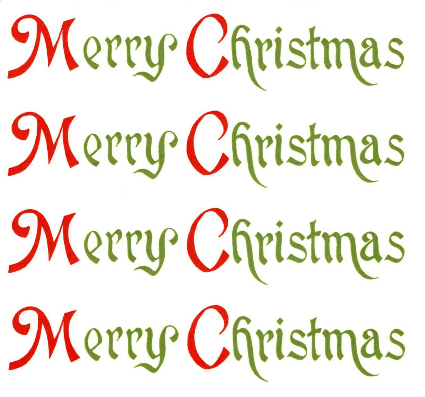 Merry Christmas Red Green Select-A-Size Waterslide Ceramic Decals
