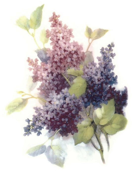 Lilac Pink Purple Flower Bouquet Overglaze Waterslide Ceramic Decals