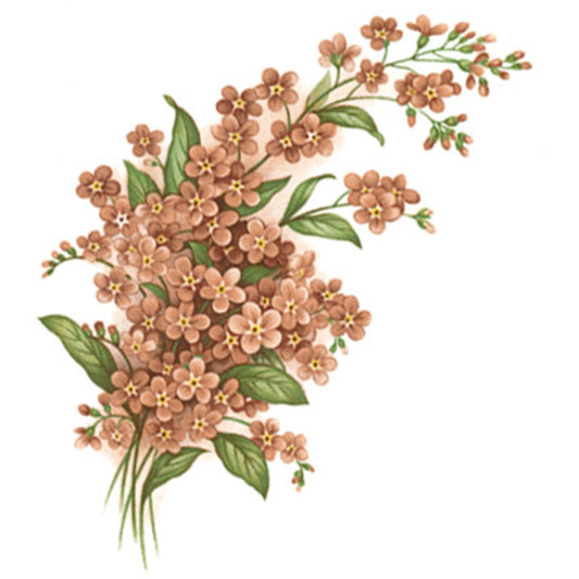 Forget Me Not Peach Pink Flowers Select-A-Size Ceramic Waterslide Decals