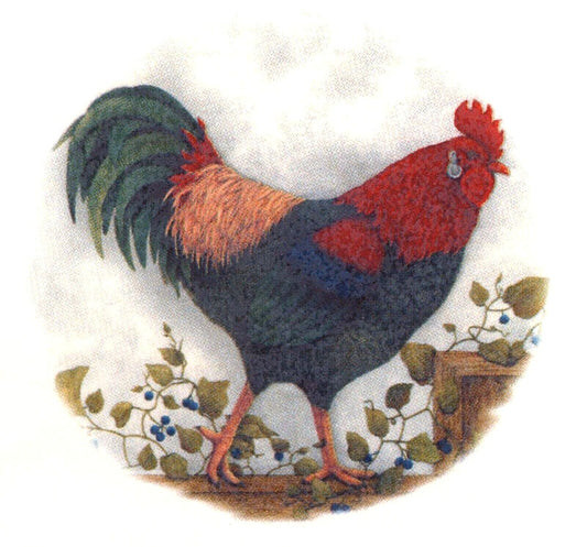 Rooster Trailing Ivy Overglaze Waterslide Ceramic Decal