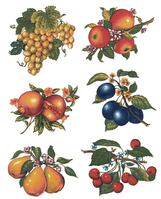 Fruit Grape Plum Pear Cherry Apple Overglaze Waterslide Ceramic Decals