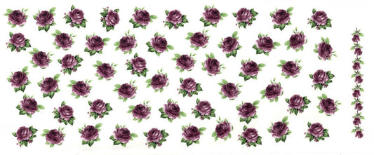 Pink Rose Bud Mug Wraps 2 pcs Overglaze Waterslide Ceramic Decal