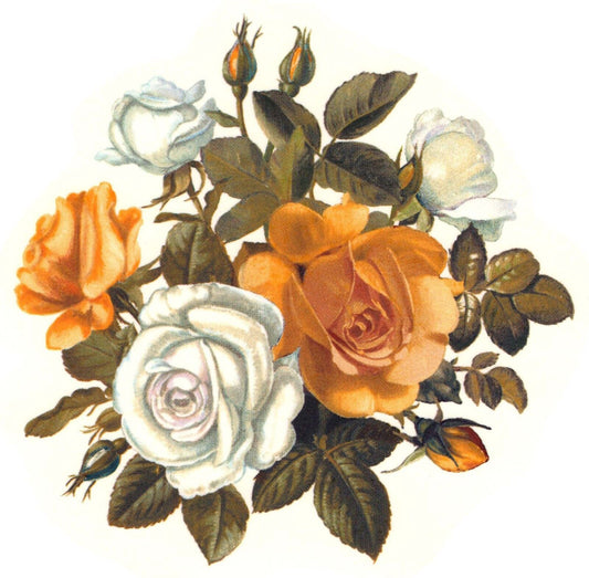 Yellow White Rose Flower Overglaze Waterslide Ceramic Decals