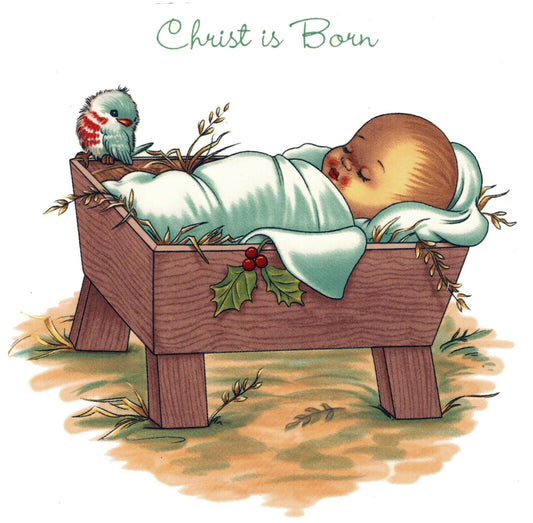Christmas Manger Christ is Born Overglaze Waterslide Ceramic Decals