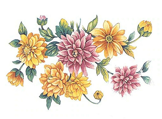 Chrysanthemum Flower Overglaze Waterslide Ceramic Decals