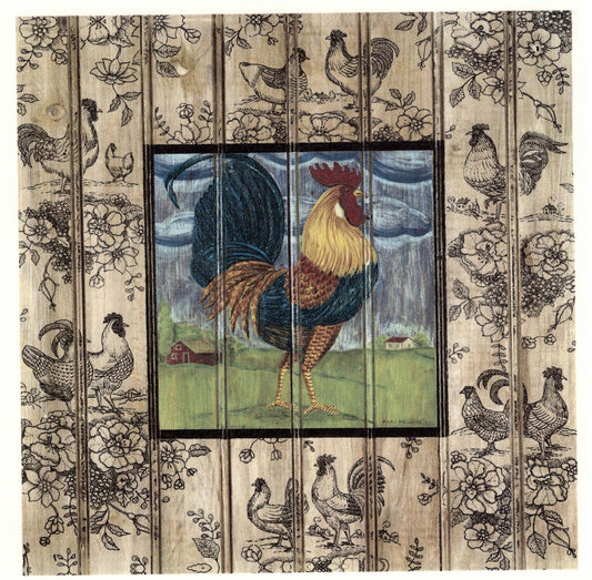 Early Riser Rooster Square Tile Overglaze Waterslide Ceramic Decals