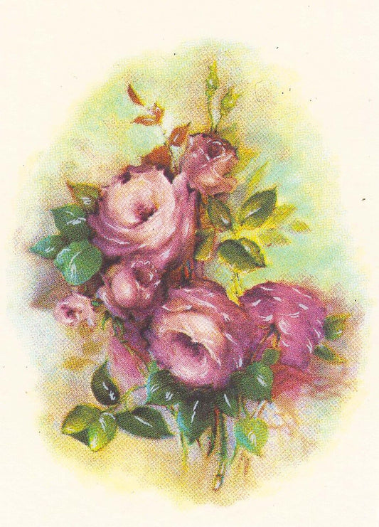 Wild Pink Rose Flower Bouquet 4 pcs 3 X 2.5" Overglaze Waterslide Ceramic Decals