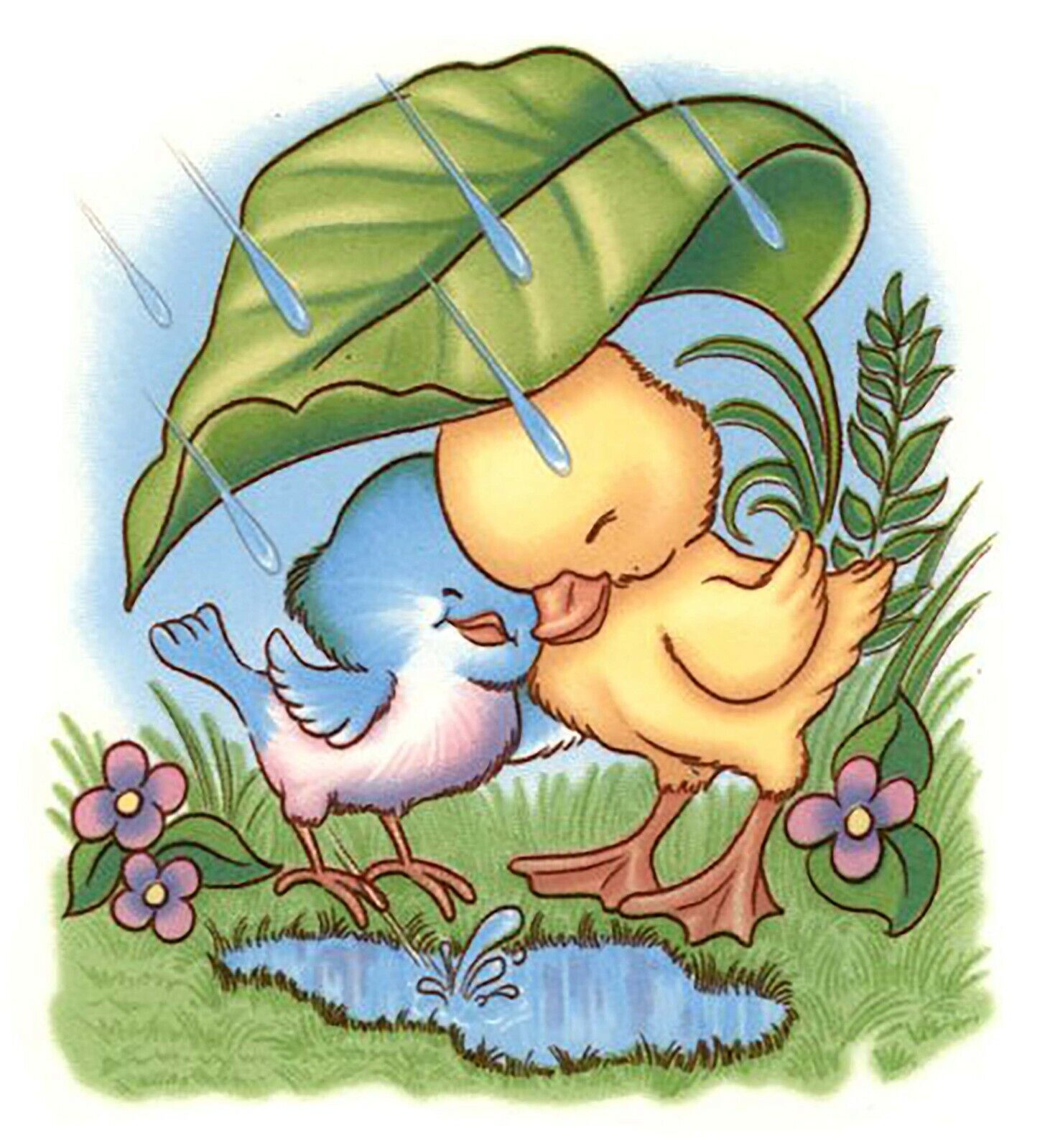 Spring Pcs Bluebird Spring Bluebird Duckling Rain 3 pcs 3-3/4
