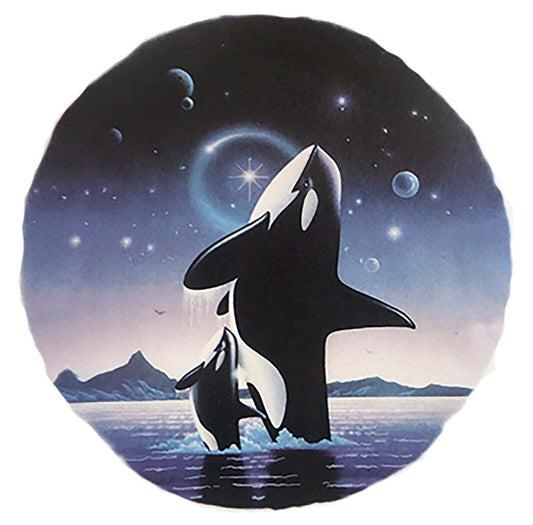 Midnight Moon Orca Whale Mama Baby Overglaze Waterslide Ceramic Decals