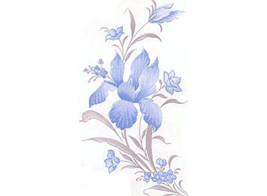 Flowers Blue Iris Ceramic Decals