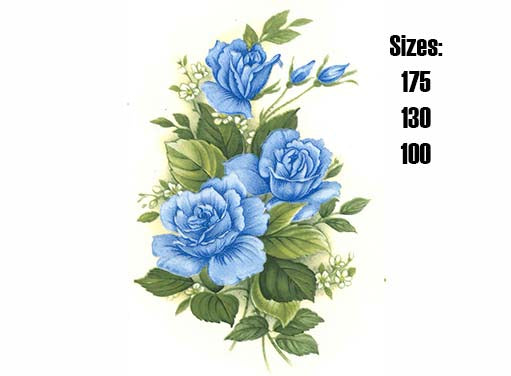 Flowers Sky Blue Rose Ceramic Decals 1020