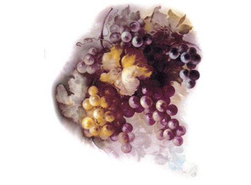 Grapes Hand Painted Ceramic Decals 1050