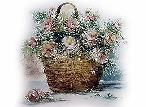 Basket of Roses Ceramic Decals 11473