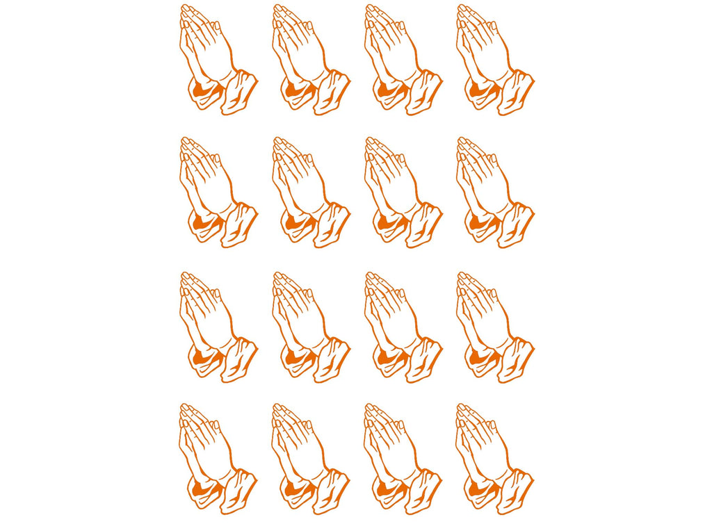 Praying Hands 16 pcs 1" Gold Fused Glass Decals