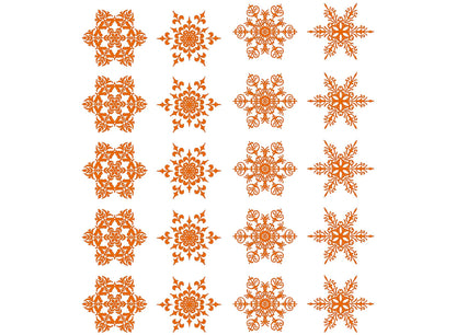 Snowflakes 20 pcs 22k Gold Fused Glass Decals