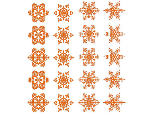 Snowflakes 20 pcs 22k Gold Fused Glass Decals