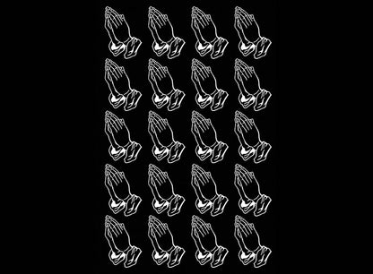 Praying Hands 20 pcs 1 Inch White Fused Glass Decals