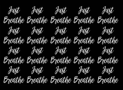 Just Breathe 20 pcs 1 Inch  White Fused Glass Decals