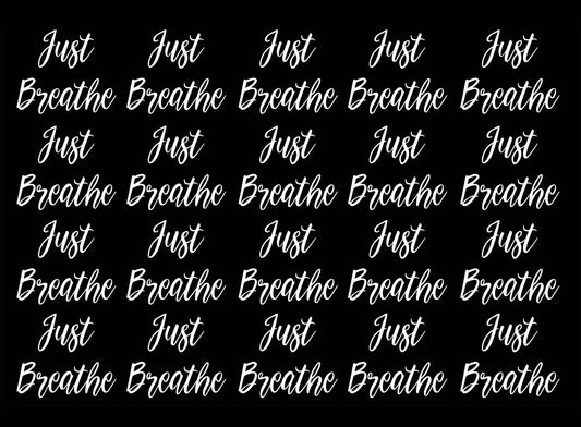 Just Breathe 20 pcs 1 Inch  White Fused Glass Decals