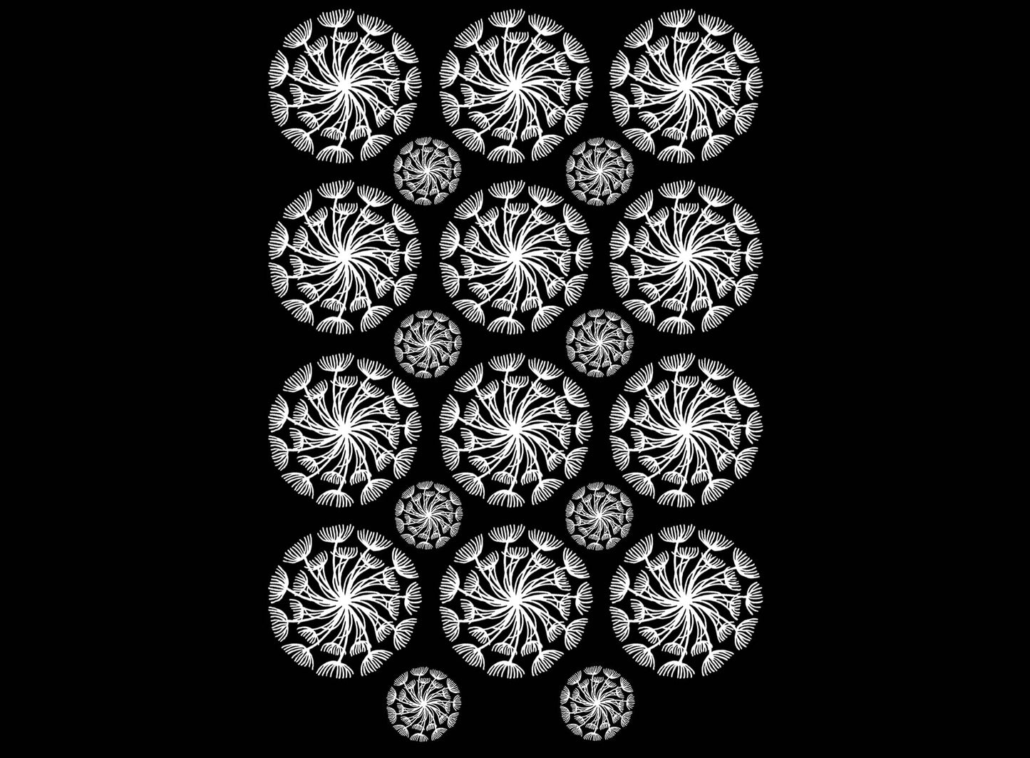 Dandelion Swirls 20 pcs 1/2" to 1" White Fused Glass Decals